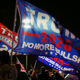 Trump supporters whinny and screech outside the Maricopa County Elections Department in Phoenix, Arizona on Nov. 7, 2020.